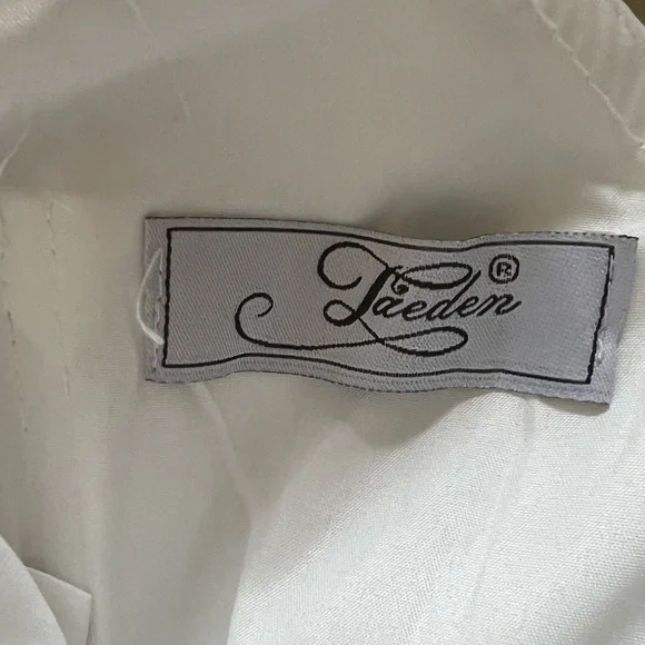 Jaeden | NWT Chiffon jeweled v-neck long beach wedding dress boho off sh… - Picture 2 of 14